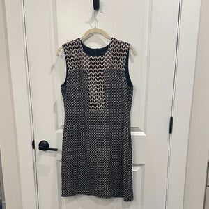 THML Geometric Black and Cream Mini Dress